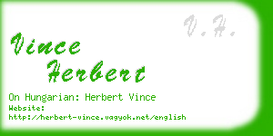 vince herbert business card